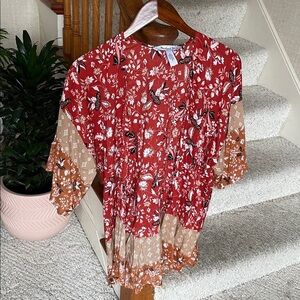 Michael Stars Floral Bohemian Patchwork Duster